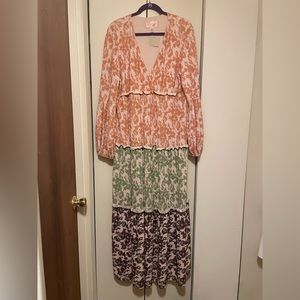 Anthropologie Floor Length Fall Dress